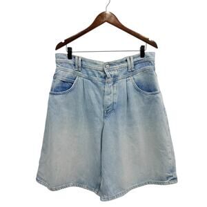 We The Free Interstate Slouchy Denim Shorts Pleated Wide Leg size 31